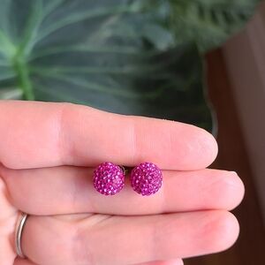 Pink Crystal Stud Earrings